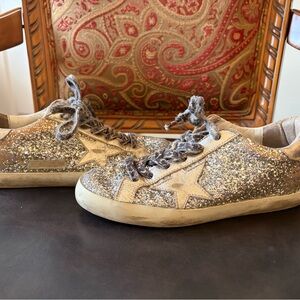 Golden Goose Gold Glitter Sneakers